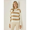 thumbnail image 3 of Striped Knitwear Sweater with Button Collar, 3 of 5