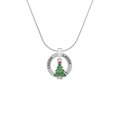 thumbnail image 2 of Delight Jewelry Silvertone Green Christmas Tree with Red Crystals Laugh Ring Charm Necklace, 18", 2 of 4