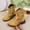 Yellow, variant on Bnwani Girls Boots Short PU Leather Soft-Soled British Boots 4-11 Years