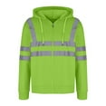 thumbnail image 4 of DDAPJ pyju High Visibility Safety Sweatshirt for Men Clearance Reflective Strips Zipper Up Hooded Jacket Work Utility Hi-Vis Hoodies Prime Sales Today Green XL, 4 of 7