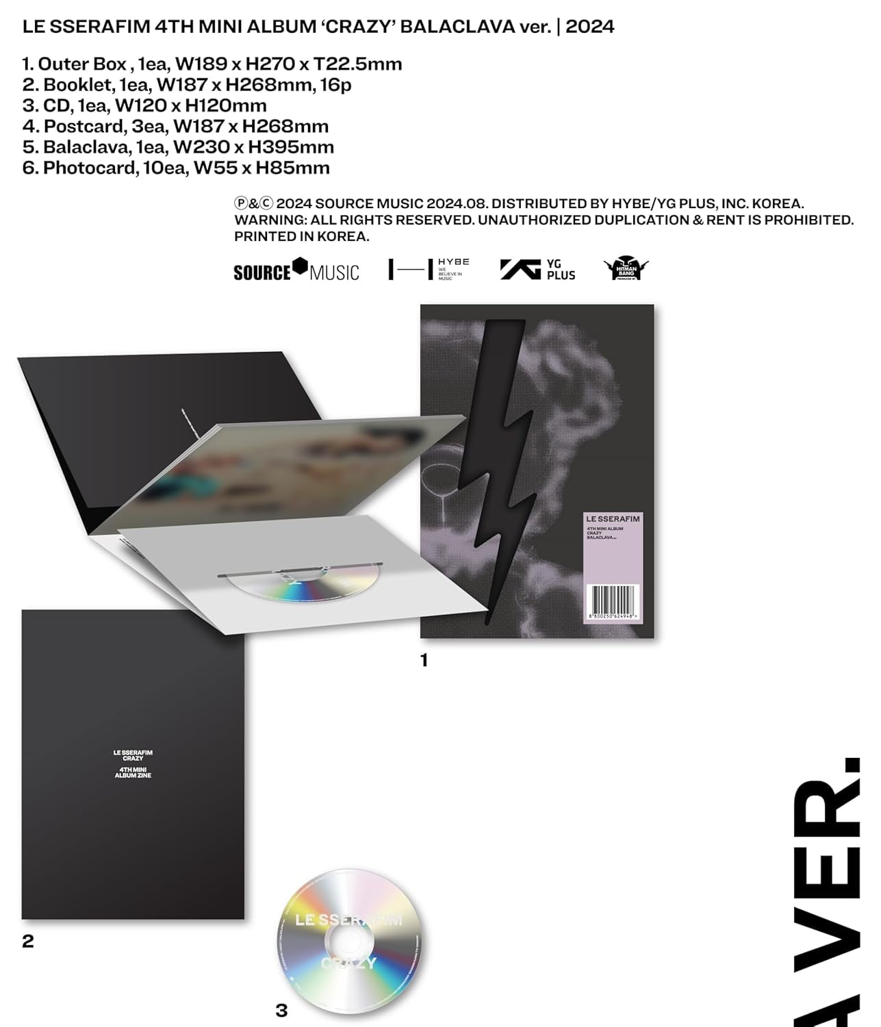 Le Sserafim - Crazy - Balaclava Version - incl. 16pg Booklet, 3