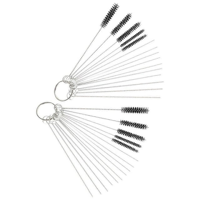 Carburetor Cleaner Cleaning Brushes Kit, Small Wire Brush - 20 Needles + 10 Brushes