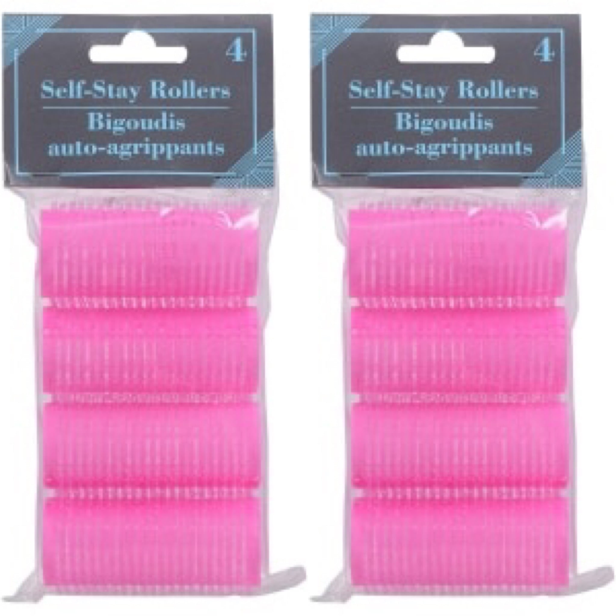 2 Packs SelfStay Rollers Pink Colors Big Sizes 8 CT Total)