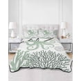 thumbnail image 3 of Sage Green Octopus Coastal King Size Down Alternative Comforter, Lightweight Comforter Quilt Bedding Set with Pillow Shams Nautical Coral Starfish All Seasons Bed Comforter Duvet Insert 96"x106", 3 of 7
