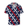 thumbnail image 3 of Goofa Patriotic Star Printed Men's Casual Short-sleeved Shirt,Lightweight Breathable Button-down,Summer Casual men's top,Versatile Fashion shirt-Small, 3 of 7
