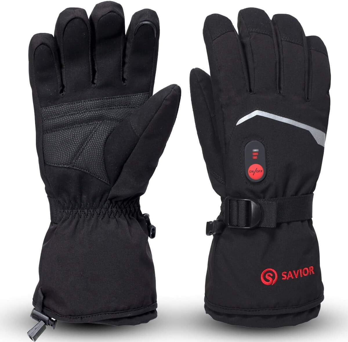 Rechargeable Heated Gloves with 3 Heating Levels - Electric Ski Gloves, Touchscreen, Waterproof for Men Women