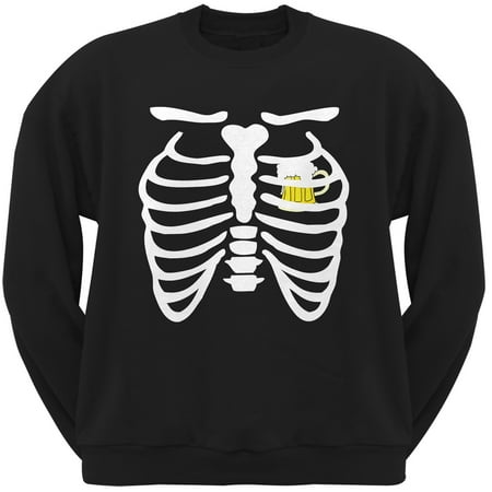 St. Patrick's Day - Beer Mug Heart Skeleton Black Adult Sweatshirt