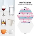 thumbnail image 6 of Naloa Flamingo1 Leather Coasters for Drinks, Durable Drink Coasters 4 Set for Tabletop Protection, Luxurious Home Décor and Housewarming Gift ( {designName})Hexagon, 6 of 6