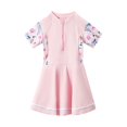thumbnail image 2 of ATOGUTA Girls Princess Swimsuit Bathing Suit Summer Swim Outfit Swimwear One Piece Dress Pink, Size 2T-8, 2 of 3