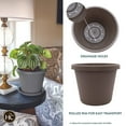 thumbnail image 2 of The HC Companies 20 Inch Round Prima Planter - Large Plastic Plant Pot with Rolled Rim for Indoor Outdoor Plants Flowers Herbs, Cappuccino Pack of 2, 2 of 6