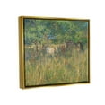 thumbnail image 3 of Cattle Grazing Grassland Pasture Landscape Painting Metallic Gold Framed Art Print Wall Art, 3 of 6