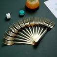 thumbnail image 2 of ReaNea Gold Dinner Forks 12 Pieces Stainless Steel 8.17" Fork Wedding Silverware Set, 2 of 9