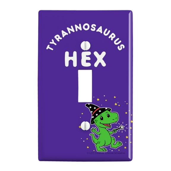 Tyrannosaurus Hex T-Rex Wizard Witch Funny Humor Plastic Wall Decor Toggle Light Switch Plate Cover