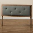 thumbnail image 5 of Baxton Studio Abner Modern and Contemporary Transitional Dark Grey Fabric Upholstered and Walnut Brown Finished Wood King Size Headboard, 5 of 9