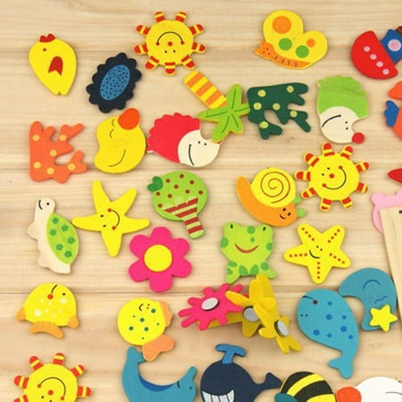 

12 Pcs Baby Kids Animals Wood Fridge Magnet Sticker Early Educational Toy