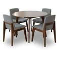thumbnail image 1 of Daenerys Modern Solid Wood Walnut Kitchen & Dining Room Table and Chairs for 4, 1 of 6