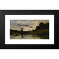 thumbnail image 2 of Charles François Daubigny 18x11 Black Modern Framed Museum Art Print Titled - Sunset Over the River, 2 of 5