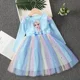 thumbnail image 5 of Vestido de princesa Elsa de Frozen Snow Queen, vestidos de arcoíris para niñas, ropa de fiesta de manga larga para niños, trajes de primavera y otoño para niños, 5 of 5