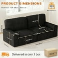 thumbnail image 4 of AAQZ 87" Comfy Sofa for Living Room, 3 Seater Chenille Fabric Couch for Small Space, Dark Gray, 4 of 12