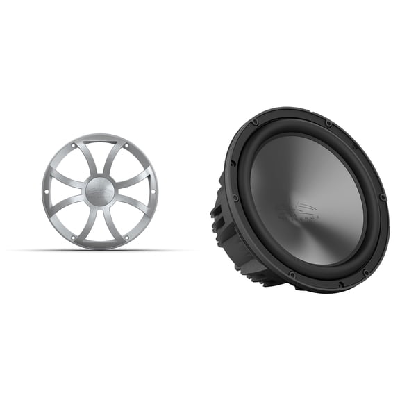 Wet Sounds REVO 10 FA S2 V3 - REVO Series 10" Free Air 2 Ohm V3 Subwoofer, Black and Wet Sounds REVO 10 XS-S GRILLE V3 - Silver XS Style Grille for REVO 10 Subwoofers