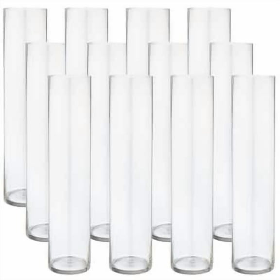 12 Pack: Clear Glass Cylinder Vase by Ashland