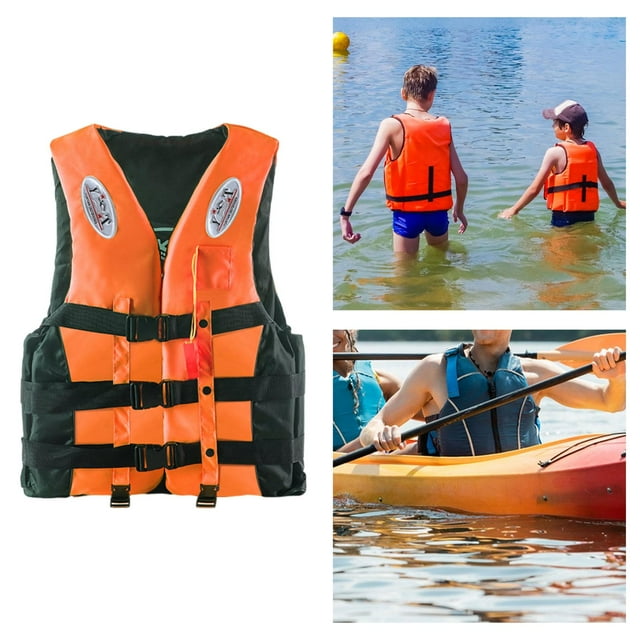 DYNWAVECA Gilet de Sauvetage Réfléchissant à 360 Degrés pour Natation Kayak Rafting TG Orange
