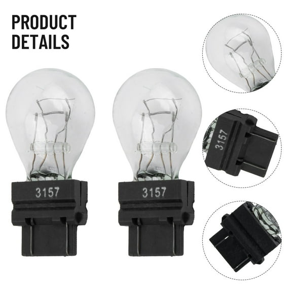 Bgsha 2pcs Car 3157 Signal Lamp For Brake Reverse Light Tail Turn Signal Lamp 12V 21W 54LM 3000K 3057 3155 Clear Shell Car Lights