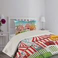 thumbnail image 2 of Ambesonne Landscape Quilted Coverlet 2 Pcs, Carnival Many Rides, Twin Size, Multicolor, 2 of 4