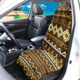thumbnail image 3 of POLERO Brown Geometric Stripe Terry Cloth Car Seat Cover, Waterproof Stain Resistant Sweat Protector, Universal Fit for Sedan SUVs Cars, 3 of 7