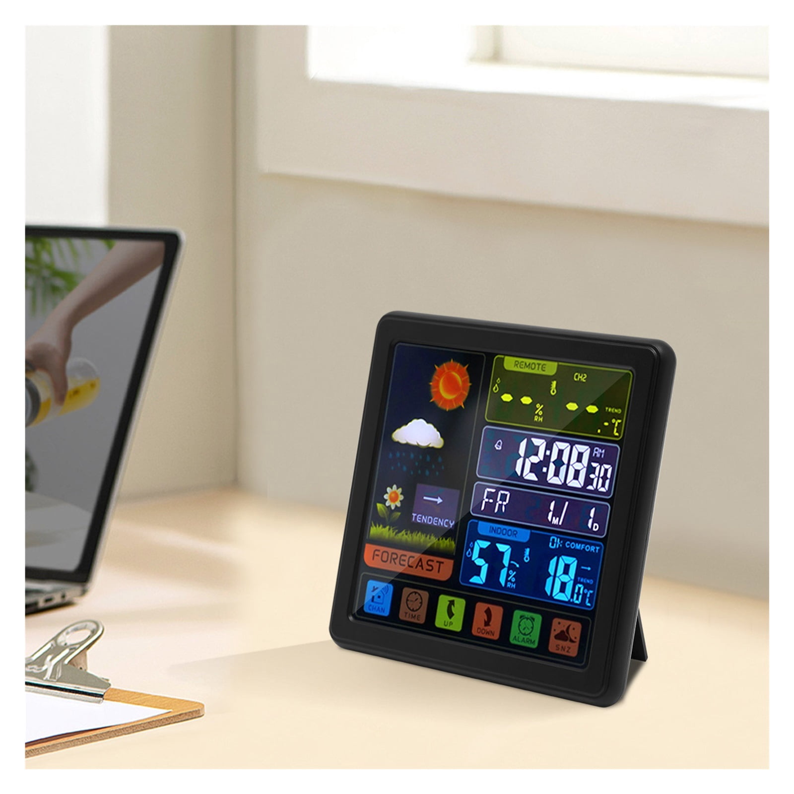 Weather Station with Wireless Outdoor Indoor Sensor, Color Display, Weather Forecast, Temperature ,Real-Time