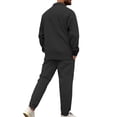 thumbnail image 4 of Men’s Casual Two Piece Textured Lounge Set, Long Sleeve Button Down Shirt and Elastic Waist Pants, Comfortable Outfit, 4 of 4