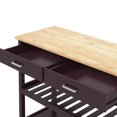 Clevr Rolling Kitchen Cart Island Trolley with Rubberwood Top & Towel