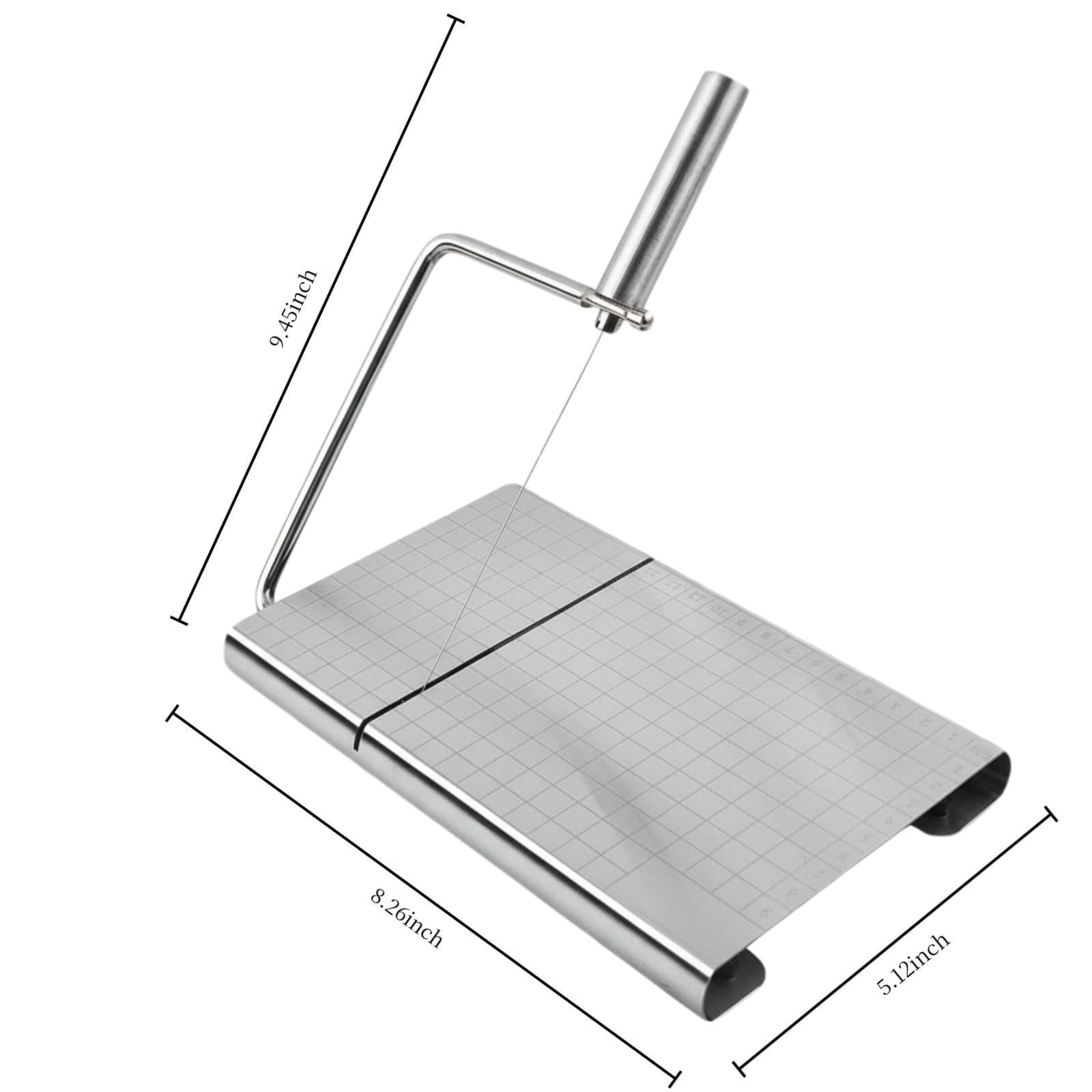 Stainless Steel Soap Cutter with Scale – Adjustable Soap Making Tool for DIY Candles, Cheese and Butter Cutting, Precision Craft Tool B