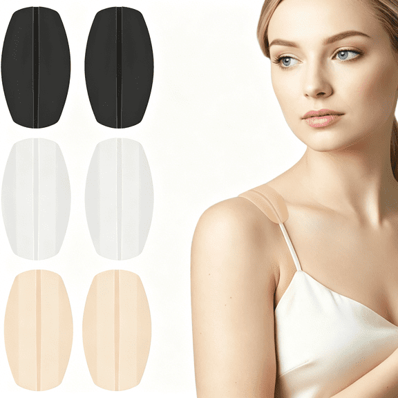 TUWAFE 6 Piece Bra Strap Cushions Silicone Shoulder Pads Non Slip Bra Strap Holders for Pressure Relief Comfort Shoulder Protectors (3 Colors)