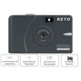 thumbnail image 3 of RETO Ultra Wide and Slim 35mm Reusable Film Camera (Charcoal) 22mm Wide Lens, Focus Free, Light Weight, Easy to Use (No battery Required) Plus Fujifilm 400 Film (36 Exp.), 3 of 8