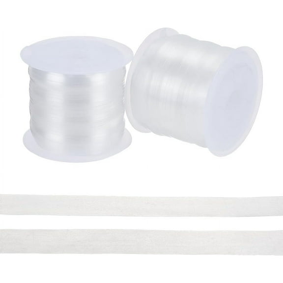 1bag 2 rolls 2 style Transparent Elastic Shoulder Strap for Sewing Bra Straps Making Clear 8~10x0.2mm 1roll/style