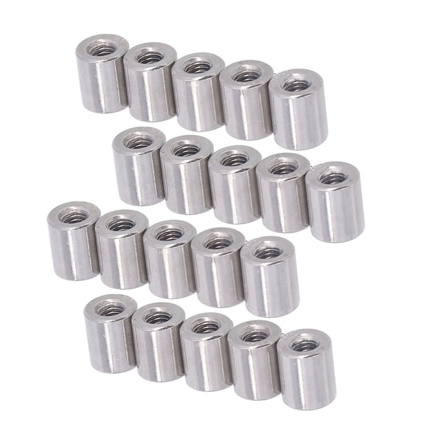 Écrous d'Accouplement en Acier Inoxydable20pcs Écrous d'Accouplement Cylindriques Écrous d'Accouplement à Tige de Filetage Écrous d'Accouplement à Filetage Femelle Efficacité Optimale