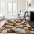 thumbnail image 6 of Addison Rugs Mayfield Washable Cowhide Boxes Brown Rectangle Rug, 5' x 7'6", 6 of 6