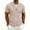 21-Khaki, variant on Mens Zip Up Short Sleeve Shirt Stand Collar Textured Waffle Pattern Summer Breathable Sporty Tops Side Pockets Army Green S