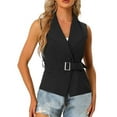 thumbnail image 5 of Aueoeo Womens Casual Cardigan Vests Open Front Sleeveless V Neck Business Jacket Solid Color Waistcoat, 5 of 9