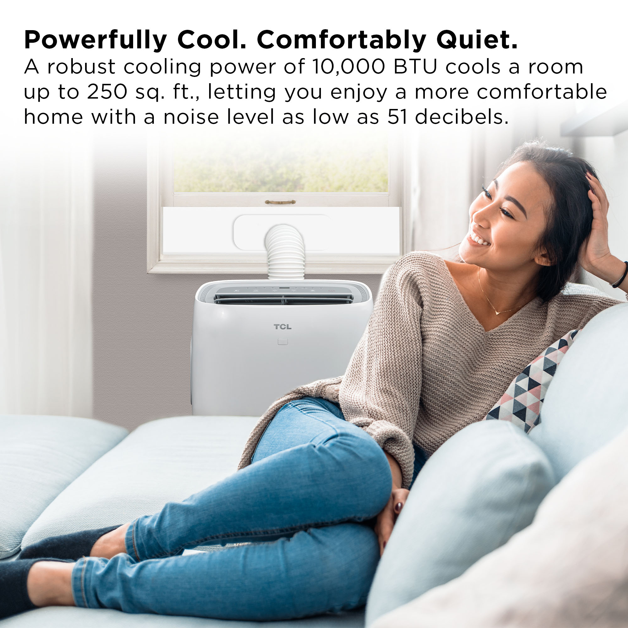 TCL Home 6,000 BTU 115-Volt Smart Portable Air Conditioner, Remote, White, W10P92 - image 3 of 14