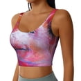 thumbnail image 2 of Vsdgher Pig Print Women Sleeveless Athletic Tank Top Built-in Bra Camisole Sports Vest for Yoga Running Fitness Exercise with Removable Pads, 2 of 8