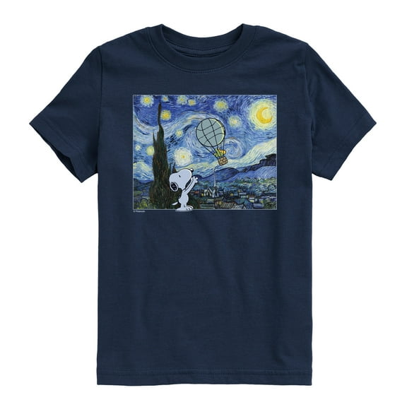 Peanuts - Peanuts Starry Night - Youth Boys Short Sleeve Graphic T-Shirt