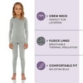 thumbnail image 4 of Rocky Girls Thermal Underwear Top & Bottom Set Long Johns for Kids, Heather Grey Medium, 4 of 8