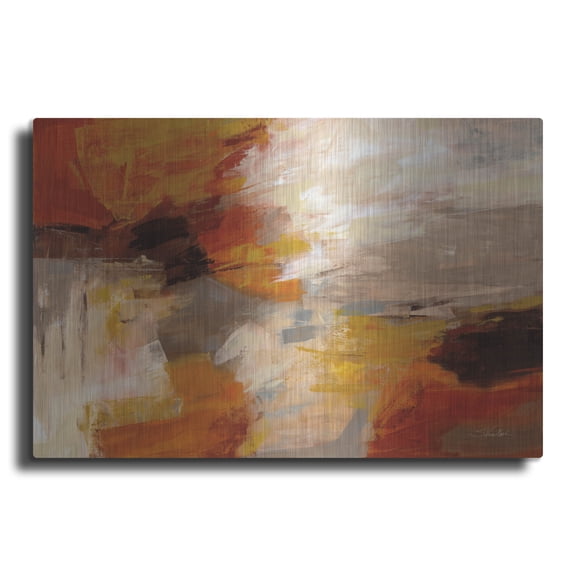 Luxe Metal Art 'Falling Leaves'  by Silvia Vassileva Metal Wall Art, 36" x 24"
