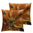 thumbnail image 2 of Acheng Decorative Throw Pillow Covers Pack of 2, Geometric Burnt Orange Flower Gold Line Marble Texture Soft Pillow Cases Home Decor for Sofa Bedroom Bed Square Couch Cushion Case White, 2 of 6