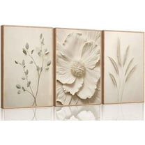 3Pcs Vintage Wildflower Canvas Wall art Country Farmhouse Watercolor Flower Botanical Painting Pictures Wall Decor Floral Poster Print Artwork for Bedroom Living Room Girls Room Decoration
