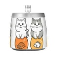 thumbnail image 7 of Yayeee Ashtray with Lid for Cigarette Smokeless Stainless Steel Home Ash Holder, Gray Cute Cat, 7 of 7
