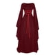 thumbnail image 5 of Womens Halloween Costumes 2024 Cosplay Gothic Dresses Women's Long Sleeved Round Neck Belt Irregular Dress Halloween Costume, 5 of 5