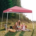 thumbnail image 3 of EAGLE PEAK 10x10 Slant Leg Pop Up Canopy Tent Easy One Person Setup Instant Outdoor Beach Canopy Folding Portable Sports Shelter 10x10 Base 8x8 Top(Peach Pink), 3 of 10